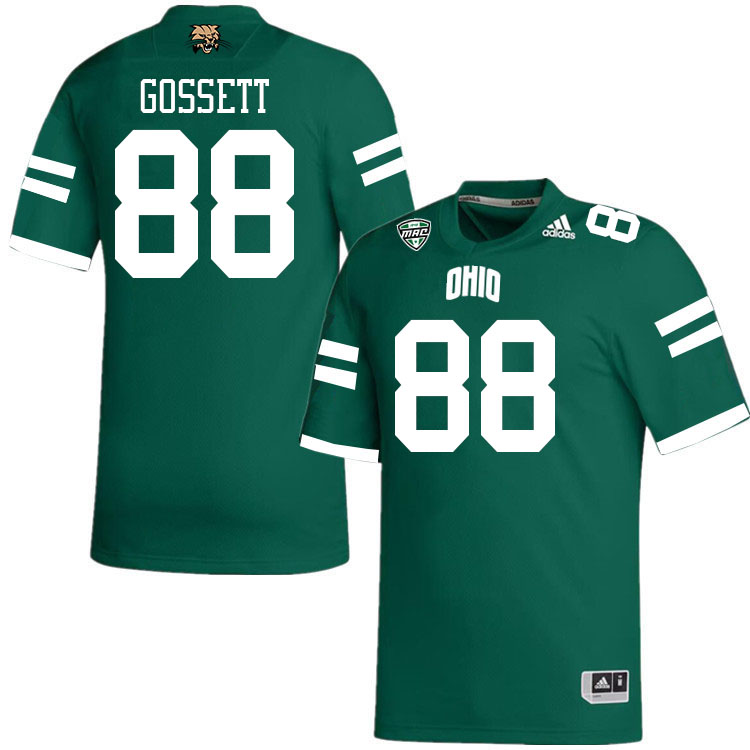 Ohio Bobcats #88 Caleb Gossett College Football Jerseys Stitched-Green